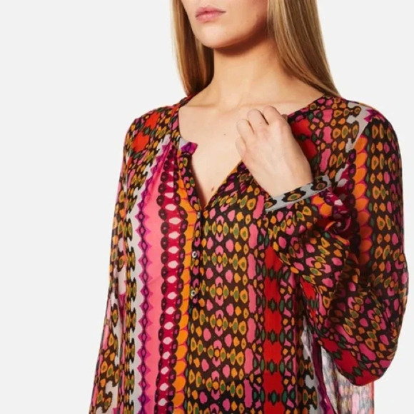 Scotch and Soda Maison Scotch Women's Sheer Colorful Printed Tunic Top - Picture 5 of 13